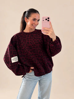 Sweatshirt Leopard – Bordeaux