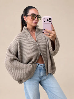 Oversized Cardigan – Camel