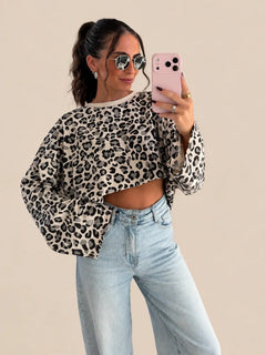 Longsleeve Leo – Creme – Vorderansicht | Lisa’s Boutique