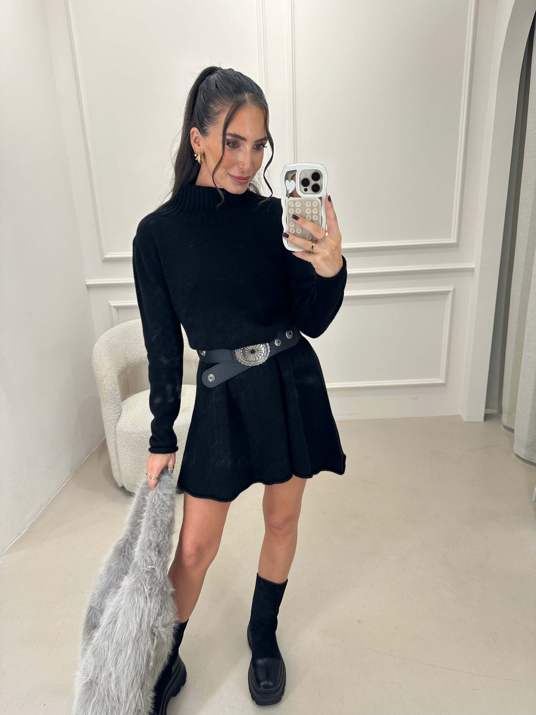 Strickkleid – Schwarz