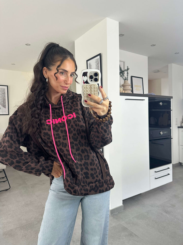 ICONIC Hoodie mit Leo-Muster – Streetstyle Look