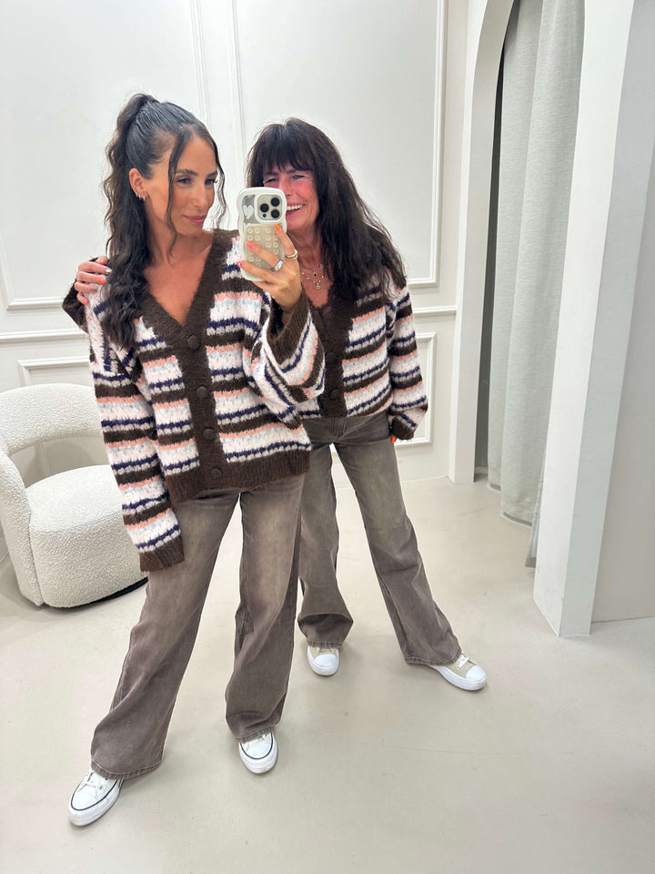 Wide Leg Jeans Taupe