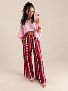 Gemusterte Hose – Bordeaux