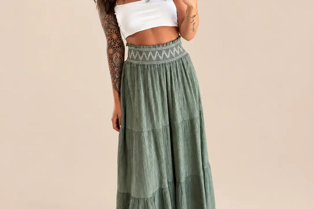 Donna in gonna lunga kaki | Lisa’s Boutique