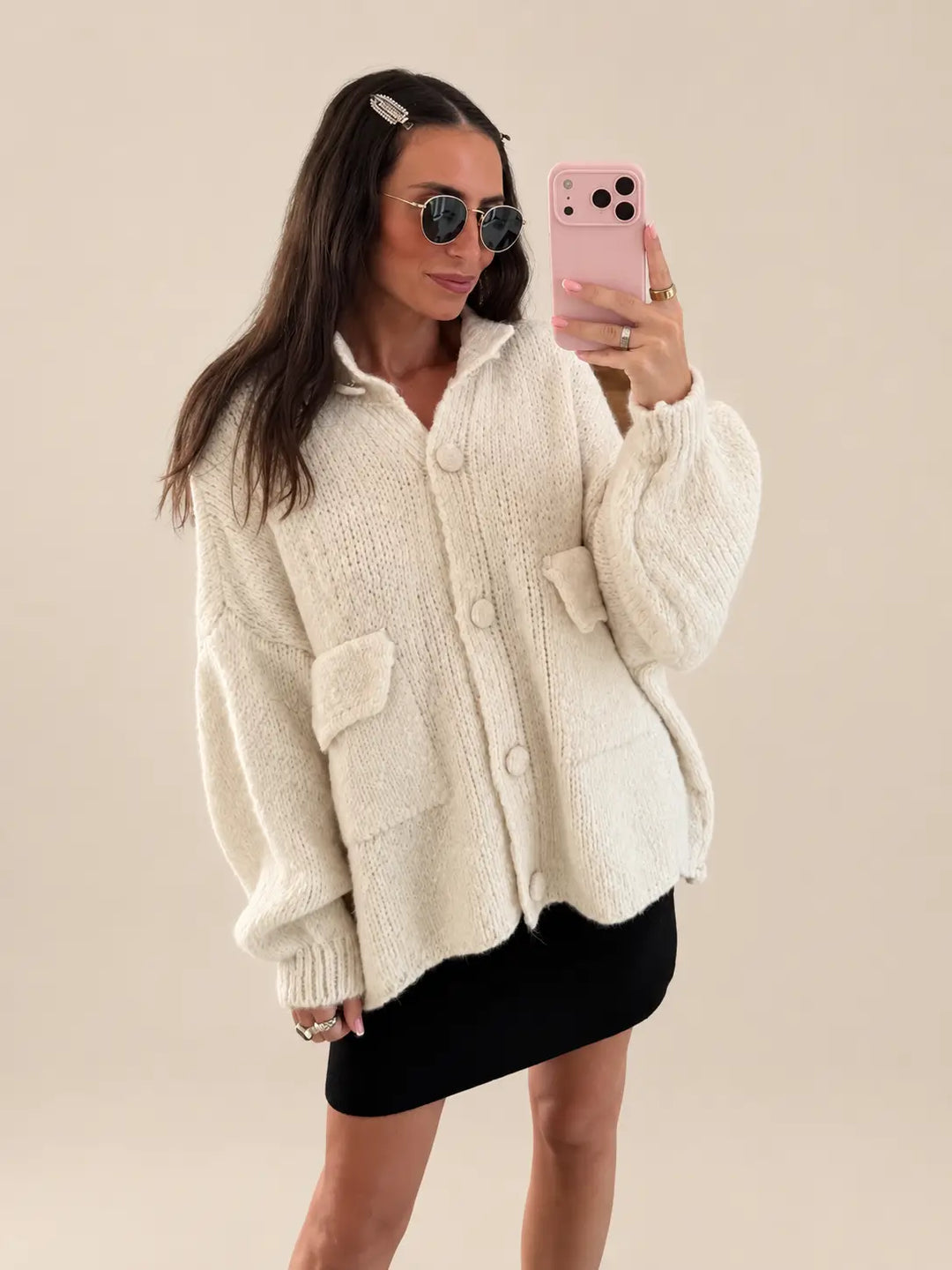 Cozy Cardigan – Cream, view 1 | Lisa’s Boutique