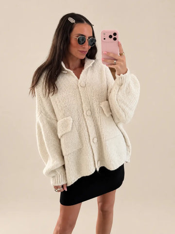 Cozy Cardigan – Cream, view 1 | Lisa’s Boutique