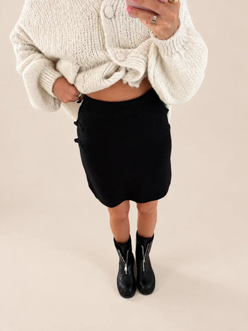 Gonna in maglia – Nera, vista 2 | Lisa’s Boutique