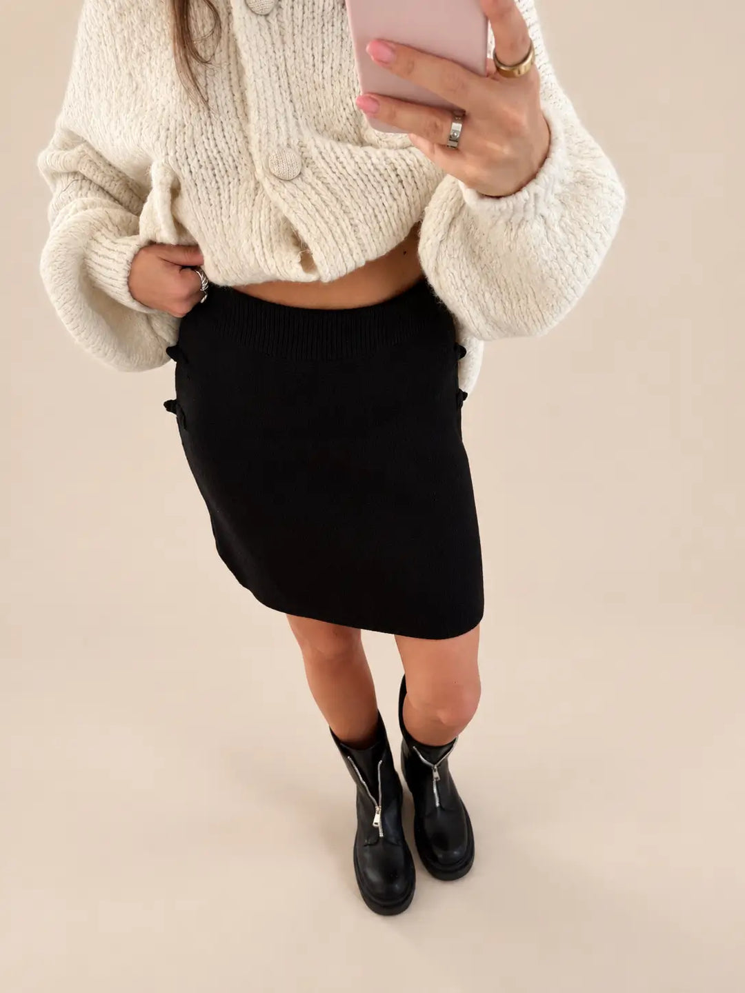 Gonna in maglia – Nera, vista 1 | Lisa’s Boutique