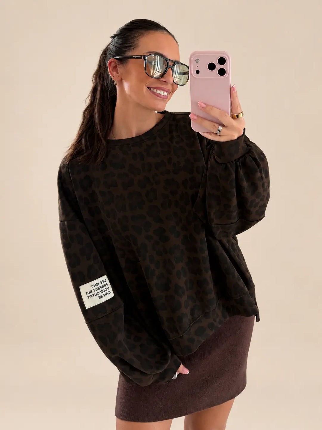 Leopard Sweatshirt – Brown