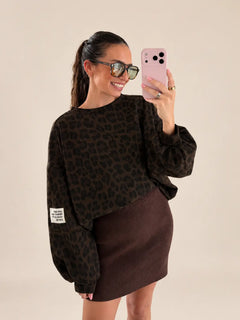 Leopard Sweatshirt – Brown