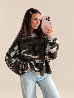 Camouflage Sweatshirt – Beige