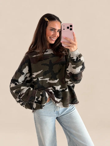Camouflage Sweatshirt – Beige