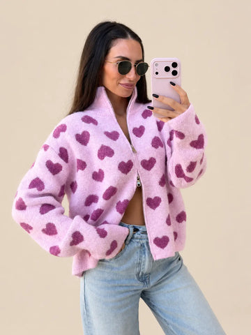 Herzchen Zipper – Rosa