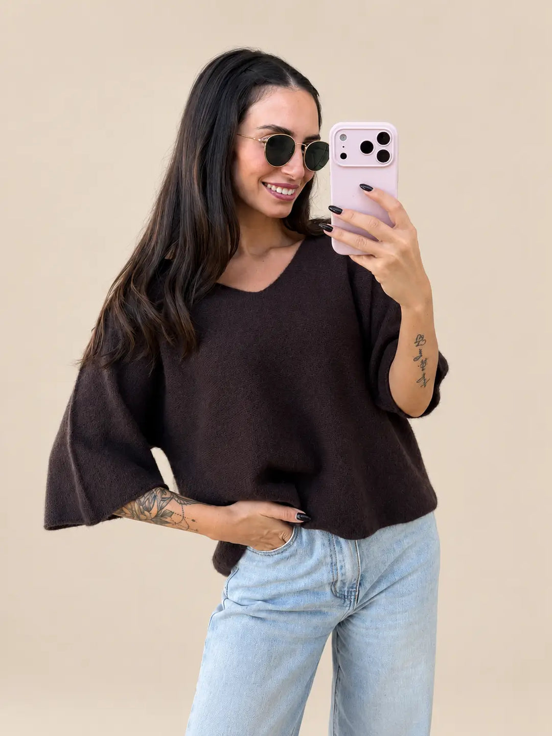 Basic Pullover – Braun