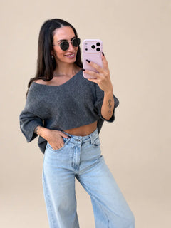 Basic Pullover – Grau