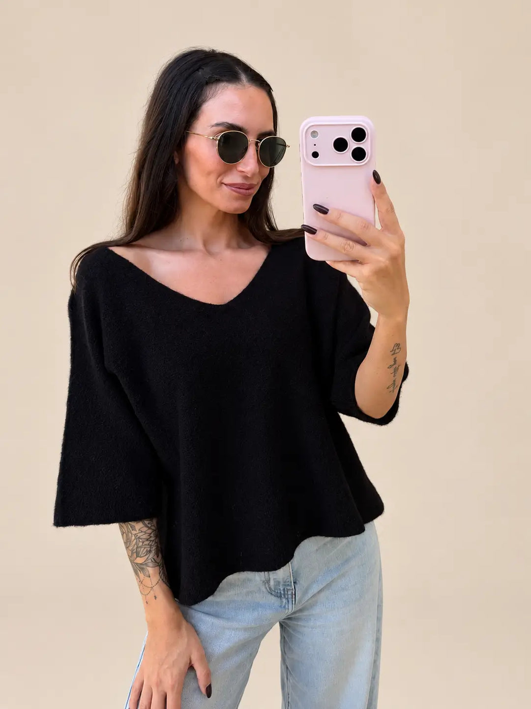 Basic Pullover – Schwarz