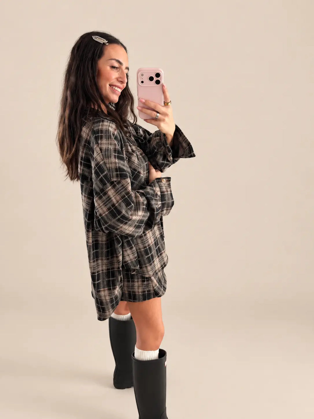 Checkered Shirt – Beige