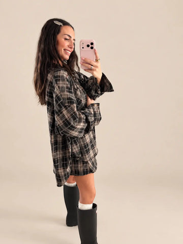 Checkered Shirt – Beige