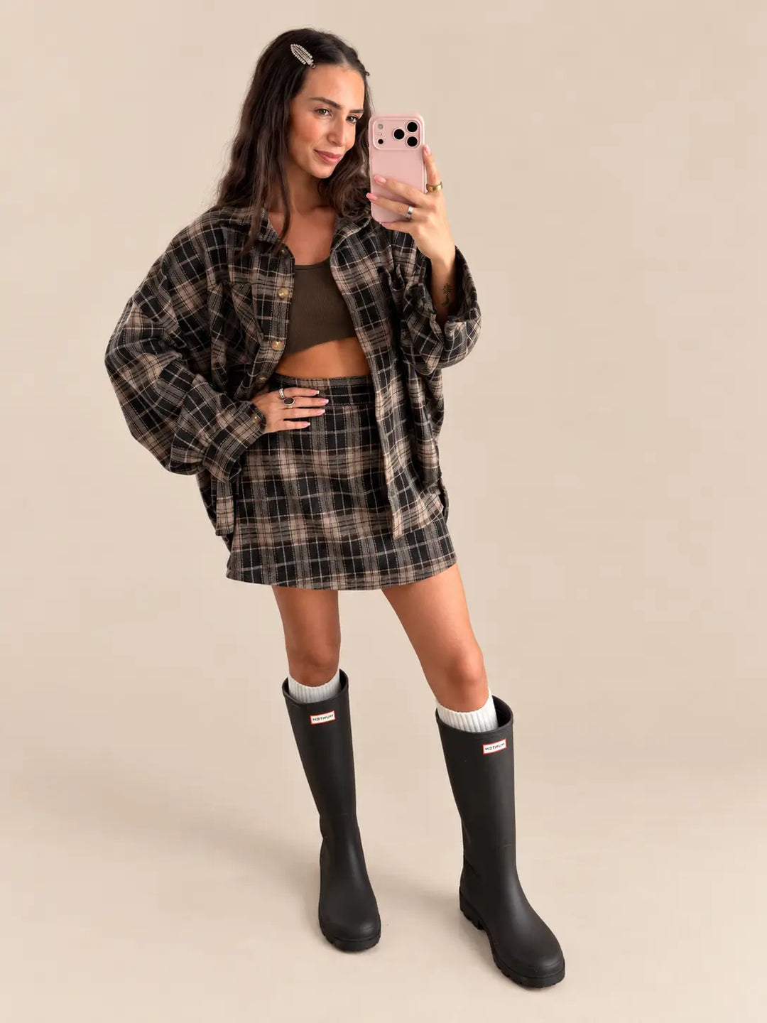 Checkered Shirt – Beige