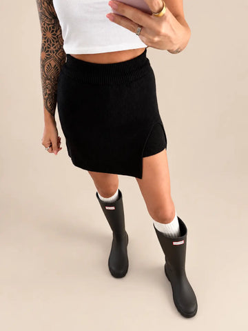 Jupe-short en maille – Noir