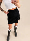 Jupe-short en maille – Noir