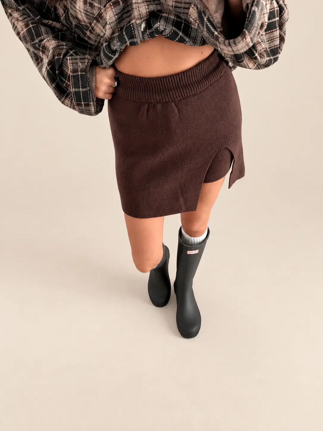 Knitted Skort – Brown