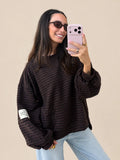 Sweatshirt gestreift – Braun