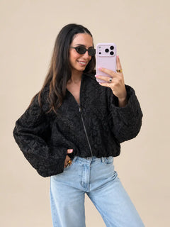 Flower Jacket – Schwarz
