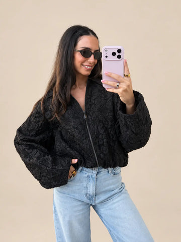 Flower Jacket – Schwarz