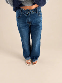 Balloon Straight Jeans – Blue