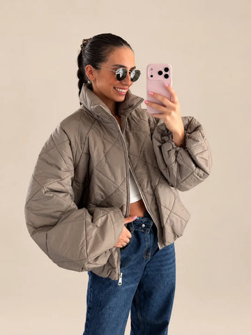 Puffer jacket – Taupe