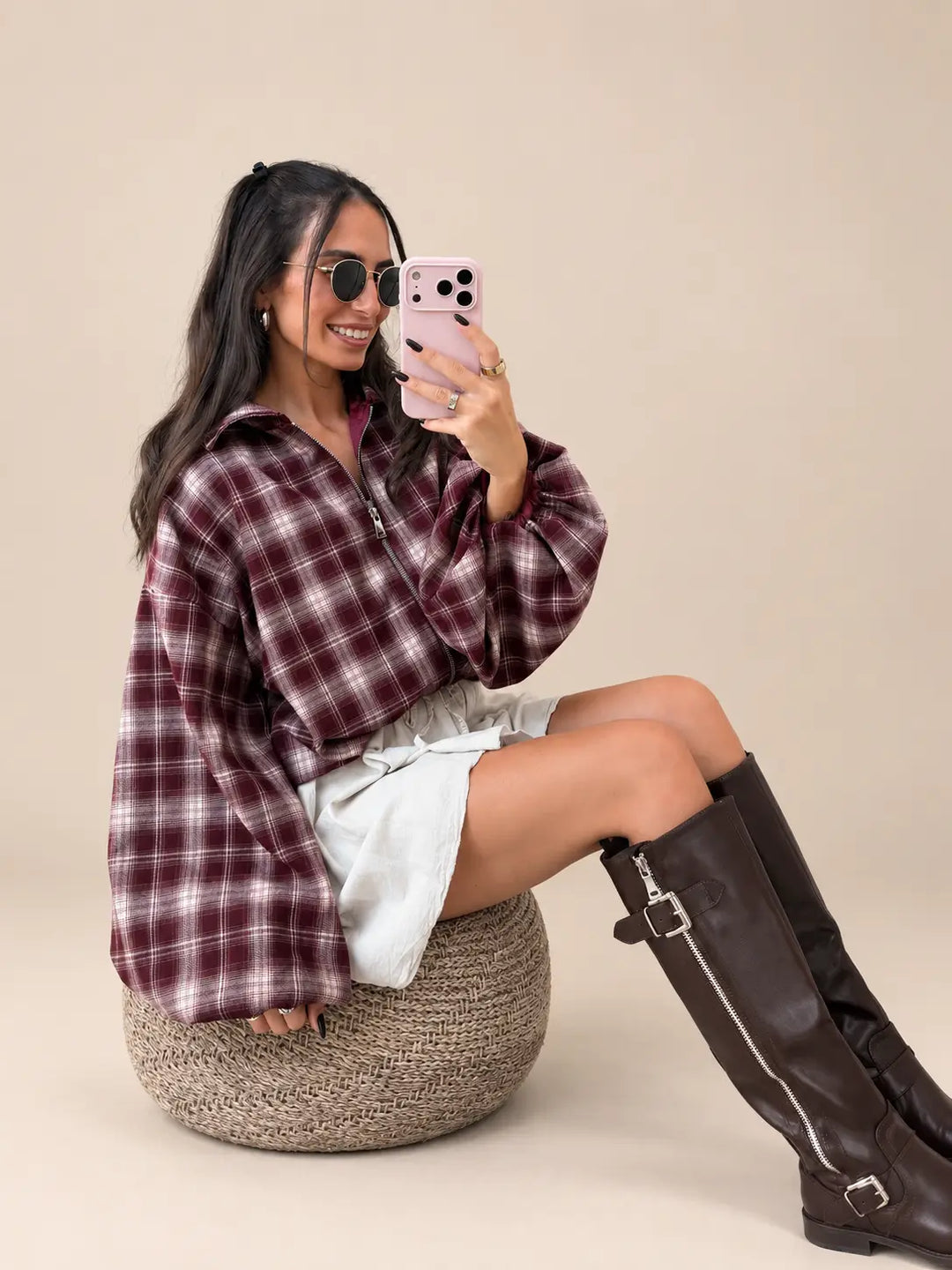 Checked Jacket – Bordeaux