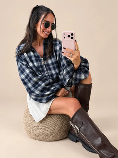 Checked Jacket – Blue