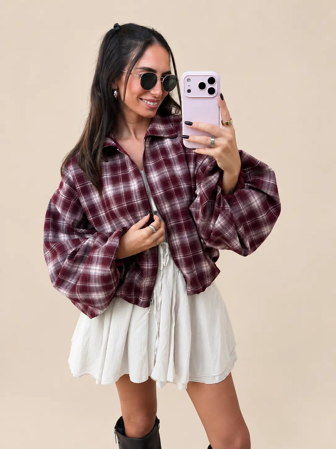 Checked Jacket – Bordeaux