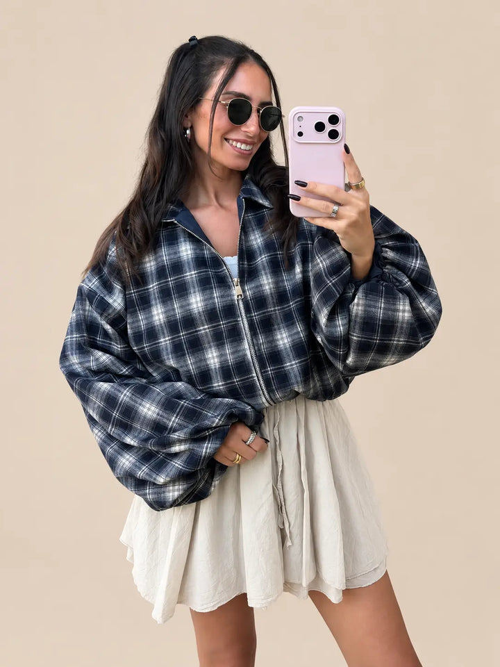 Checked Jacket – Blue