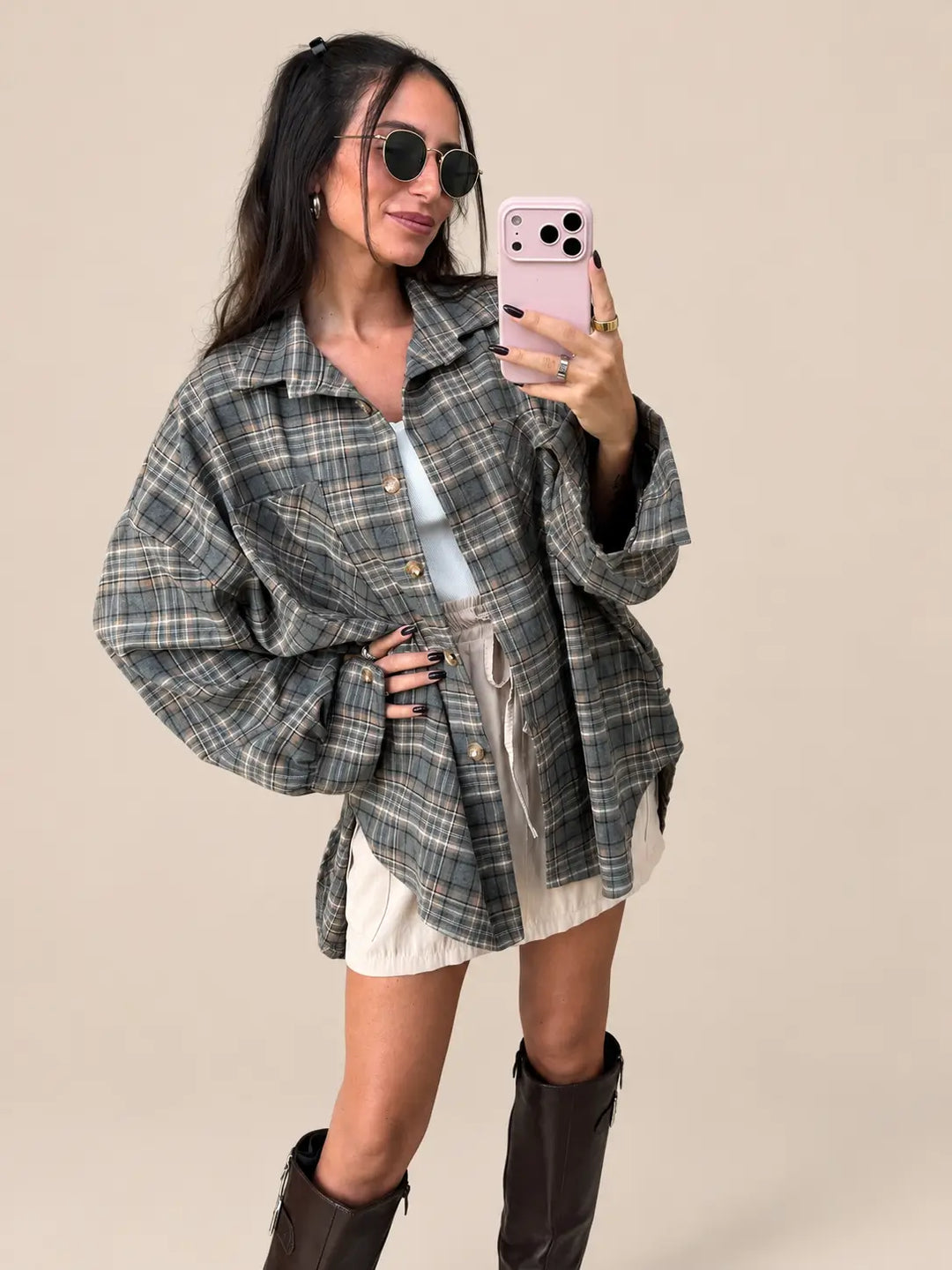 Checked Shirt – Grey