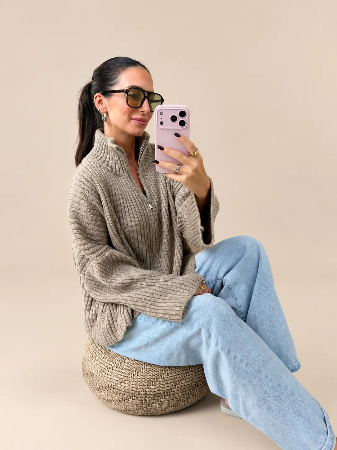 Oversized Cardigan – Camel