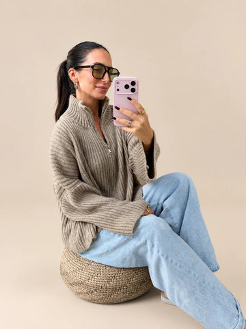 Oversized Cardigan – Camel