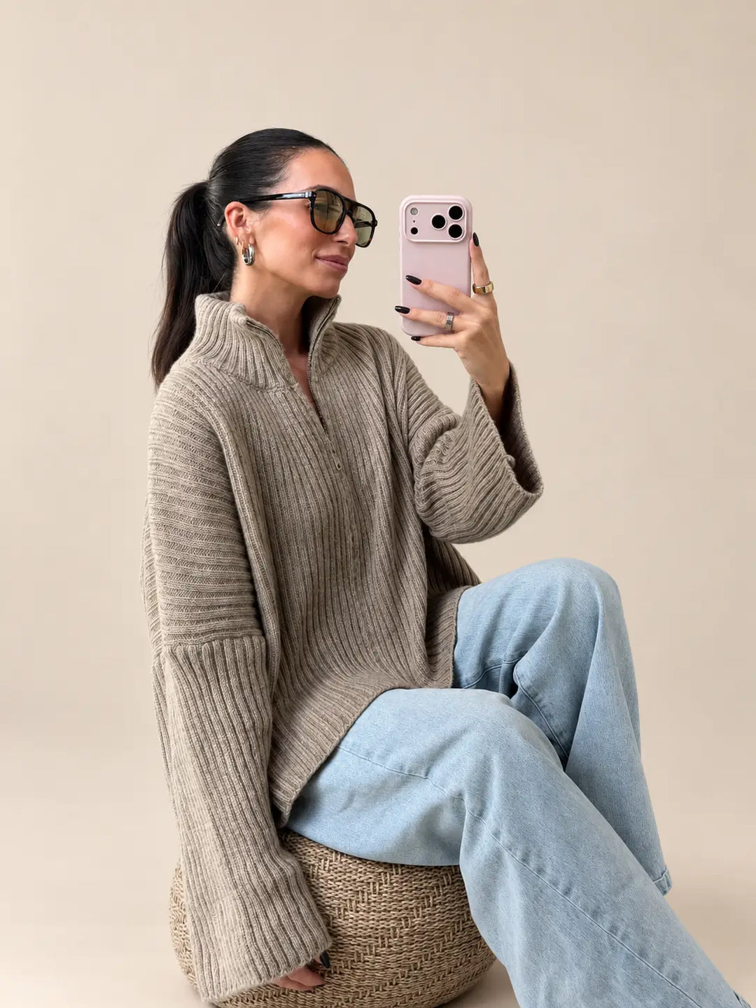 Oversized Cardigan – Camel