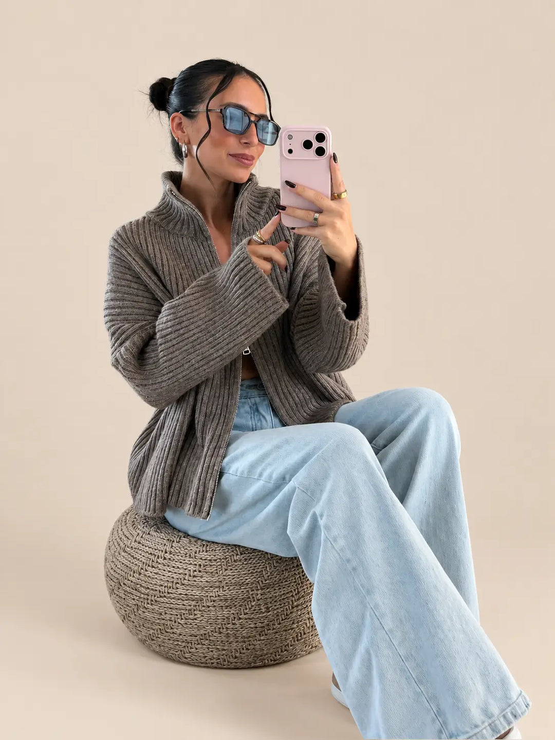 Oversized Cardigan – Taupe