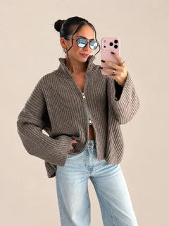 Oversized Cardigan – Taupe