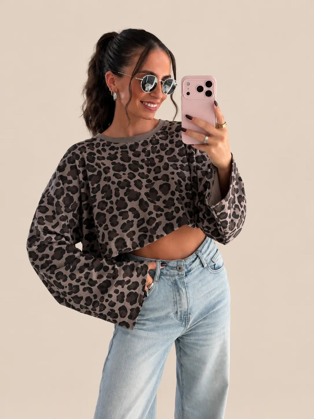 Longsleeve Leo – Braun – Vorderansicht | Lisa’s Boutique
