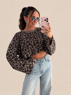 Longsleeve Leo – Braun – Vorderansicht | Lisa’s Boutique