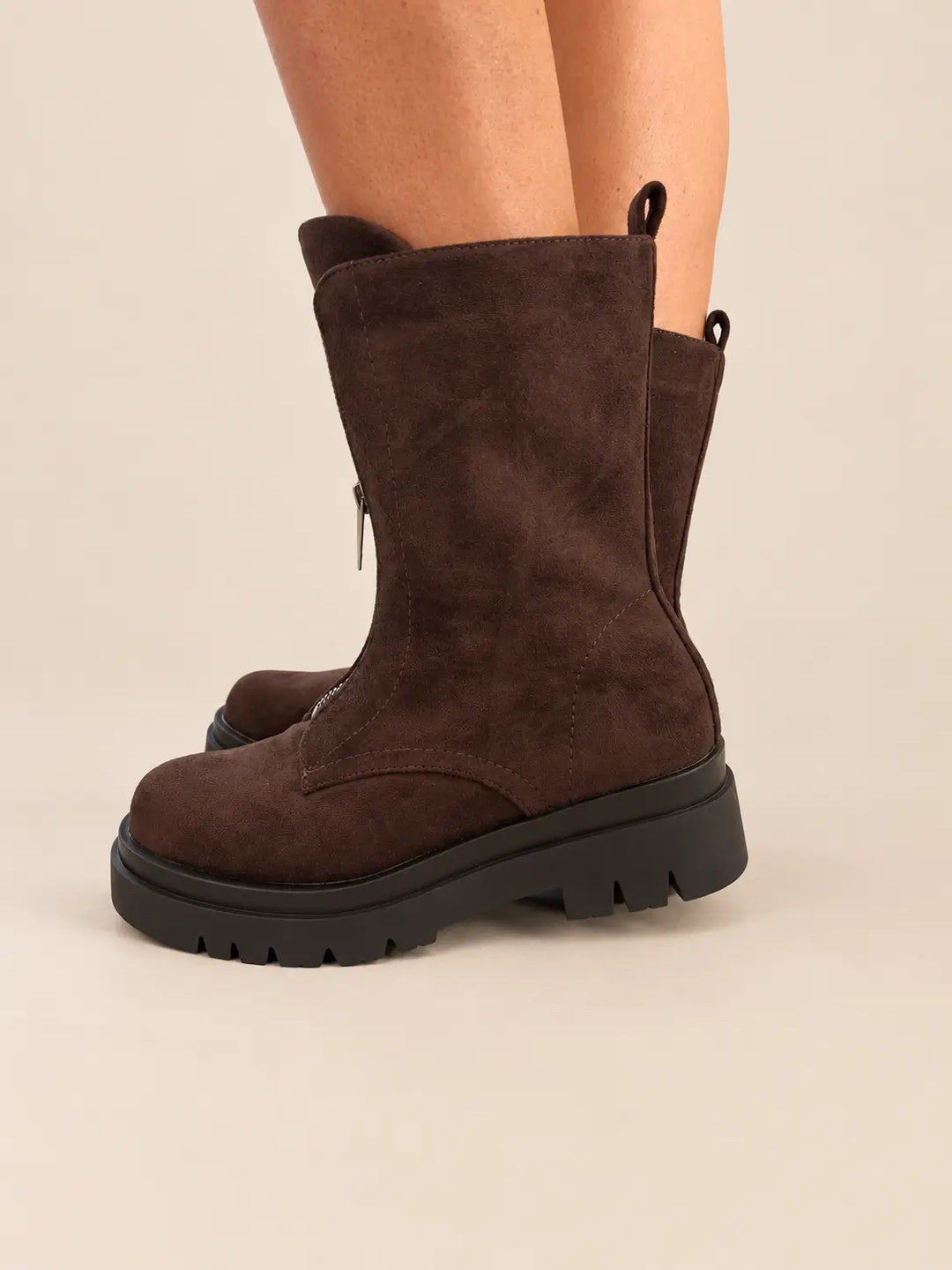 Boots met Rits Suèdelook – Bruin
