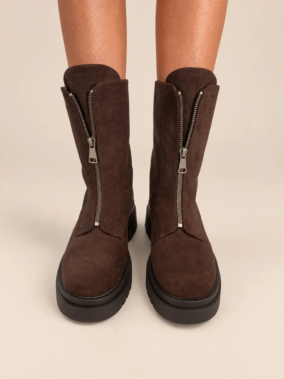 Boots met Rits Suèdelook – Bruin