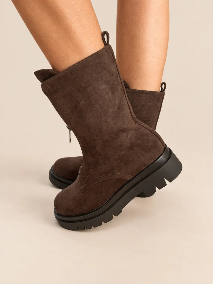 Boots met Rits Suèdelook – Bruin