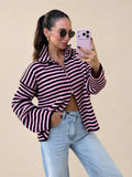 Knitted Zip Cardigan – Rose/Brown