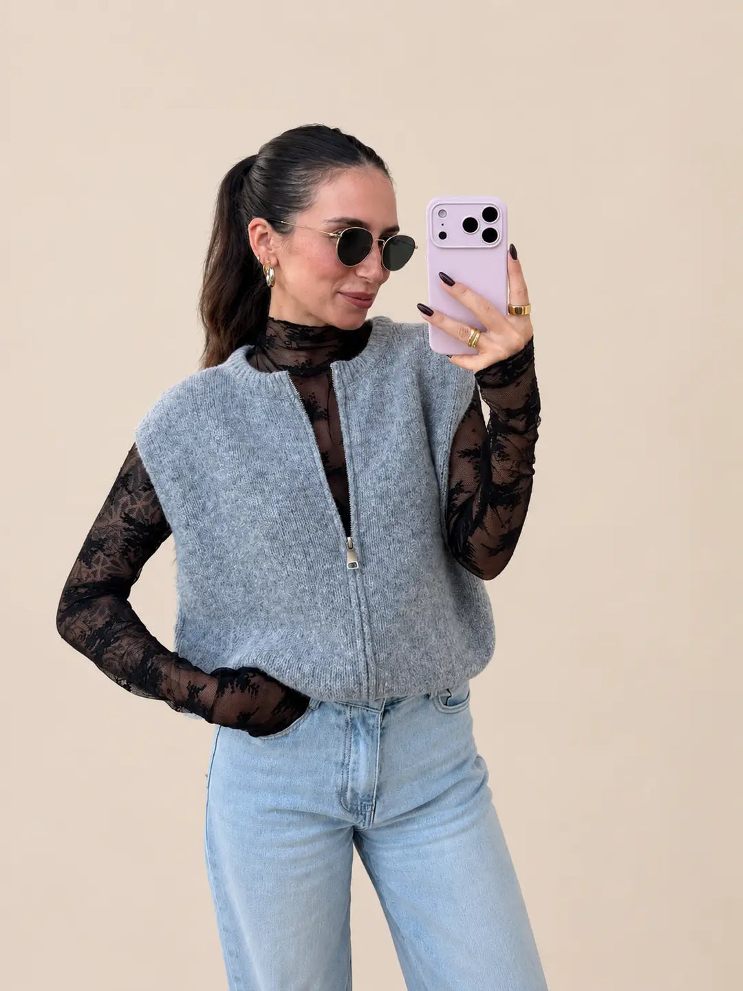 Strickweste – Grau