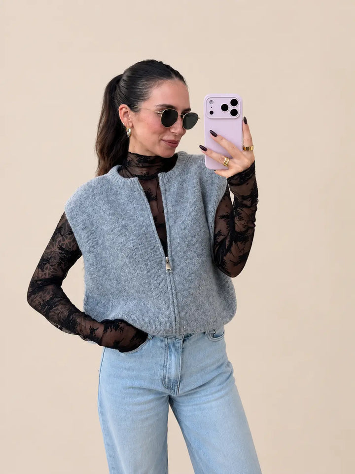 Strickweste – Grau