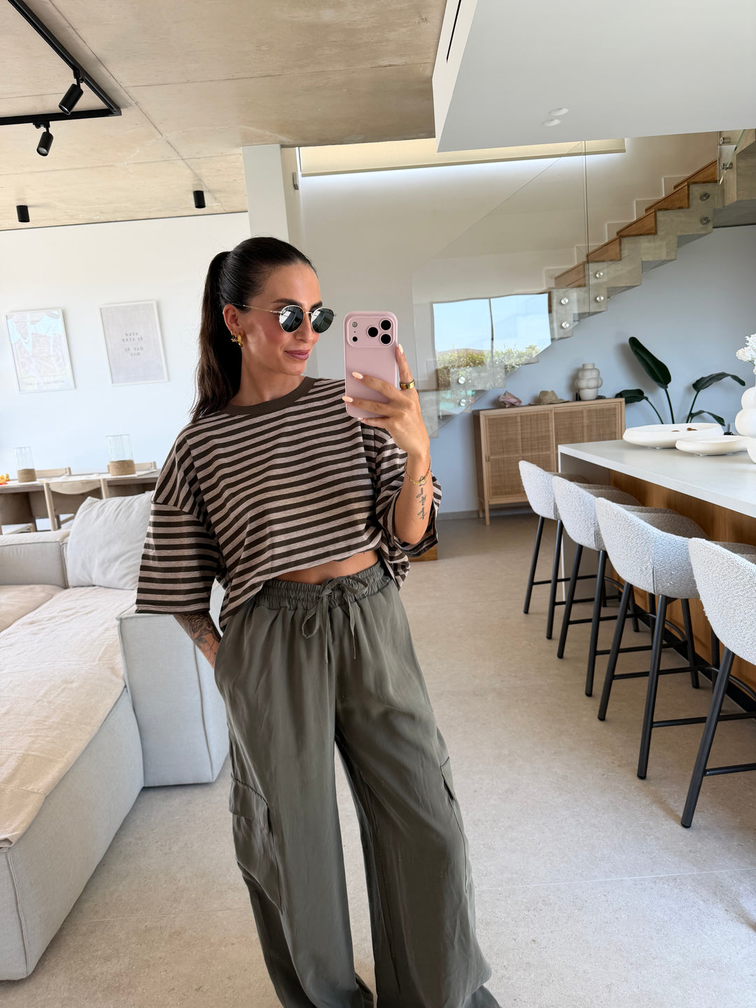 Striped Shirt – Khaki